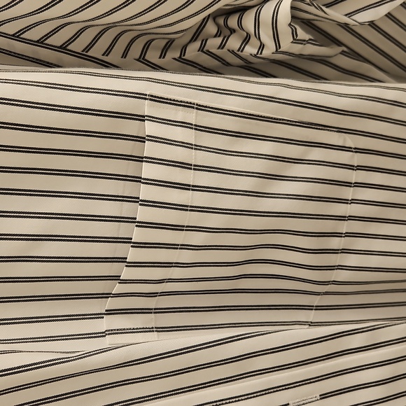 Paul Fredrick Men's Shirt with Black Stripes and White Accents - Picture 3 of 6